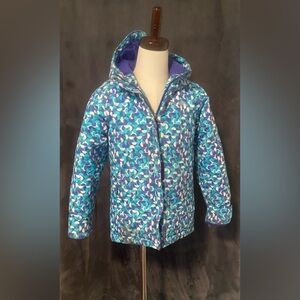 Columbia Girl’s Coat Size S (7/8) Blue, Green, Purple, and White Winter Coat